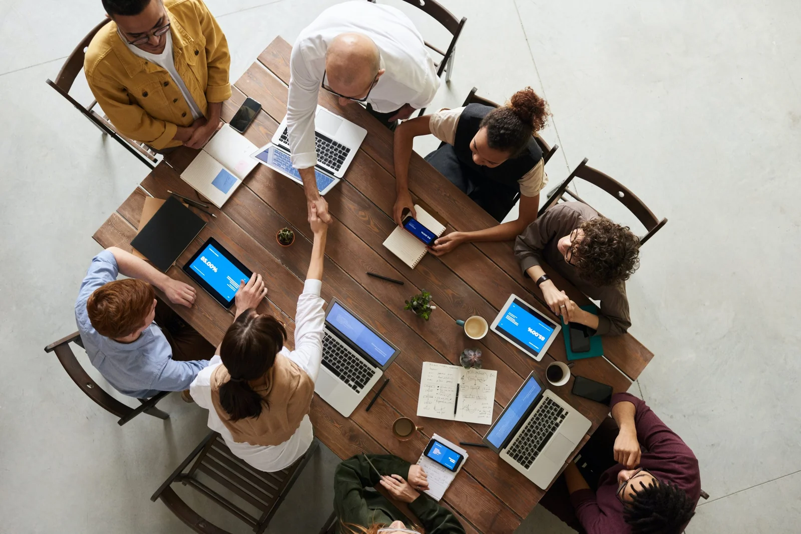 Colleagues collaborating during a business meeting